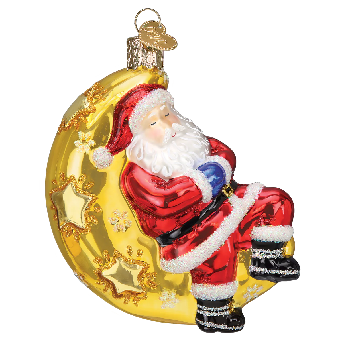 Moonlight Santa Ornament