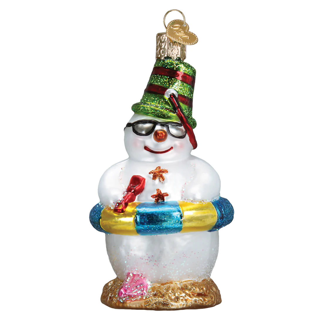 Beach Snowman Christmas Ornament